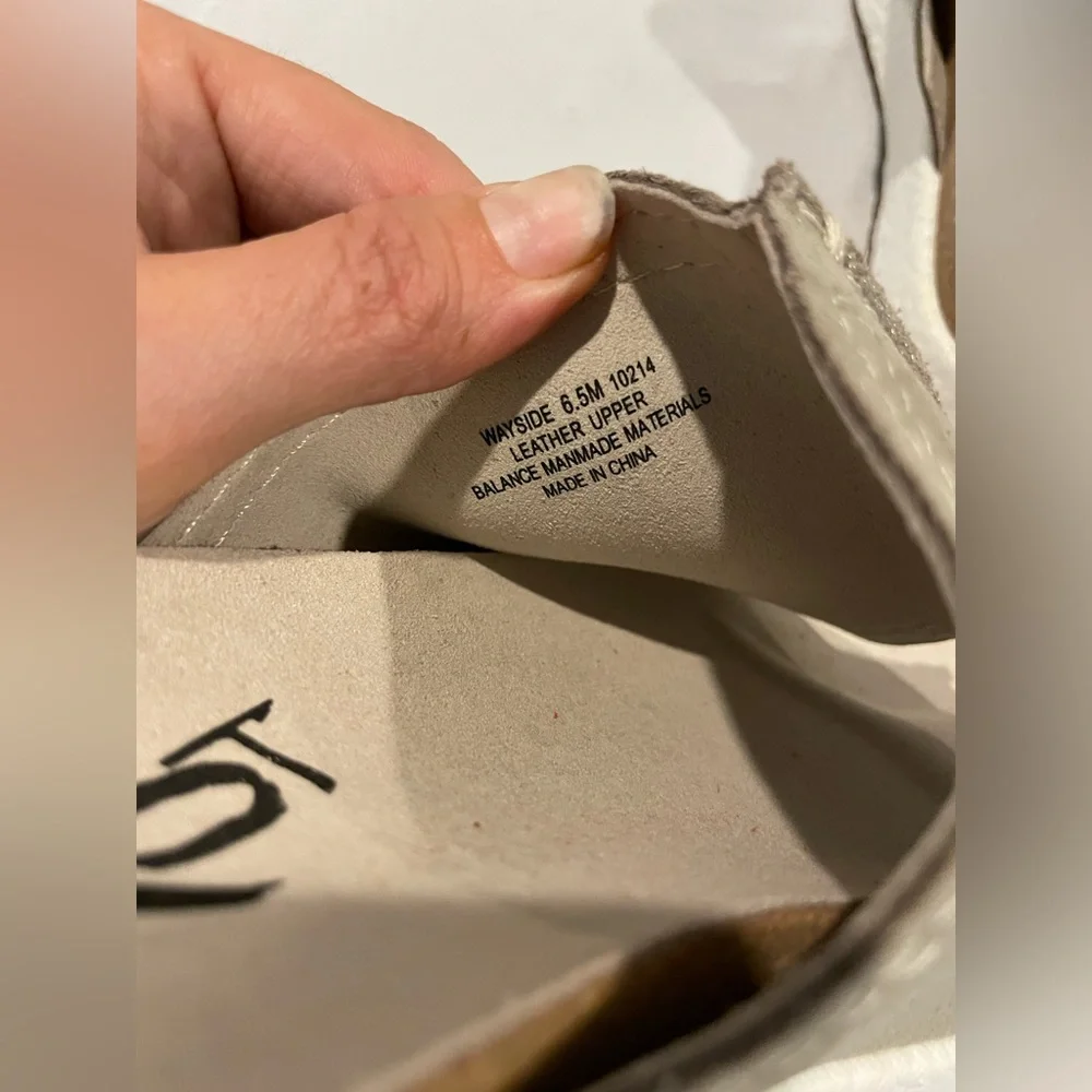 OTBT Wayside Silver Glitter Tan White Platform Sandals Women’s Size 6 1/2 - Picture 4 of 5